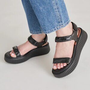 NEW DOLCE VITA Leather Debra Sandals midnight black for women 462tn
